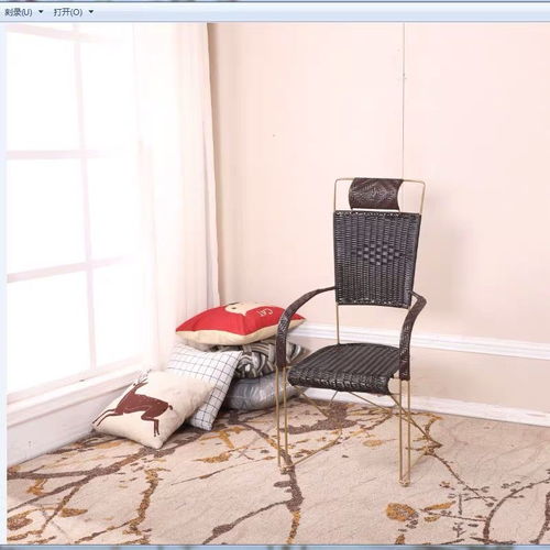 鐵藝鋼筋小藤椅半圍戶外休閑陽臺單人圓靠背彈跳現(xiàn)代簡約黑黃庭院